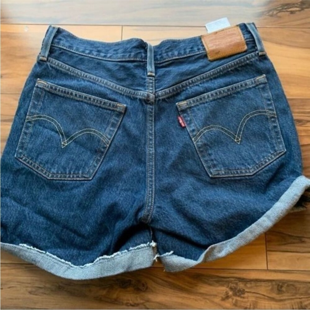 Levi's 501 retro button Fly cuffed hem Denim jean Shorts 27